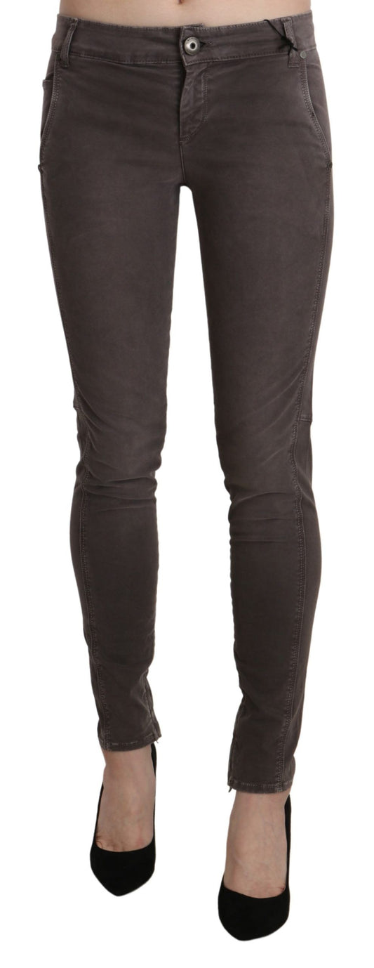 Jean slim taille basse en coton brun Ermanno Scervino