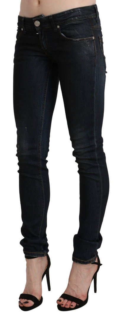 Jeans skinny en jean noir délavé taille basse Acht