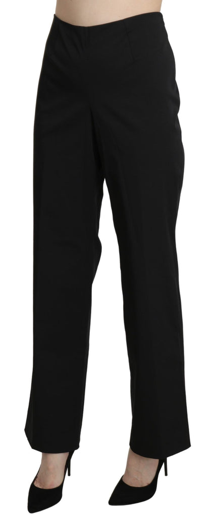 BENCIVENGA Zwarte, rechte broekspijlenbroek met hoge taille