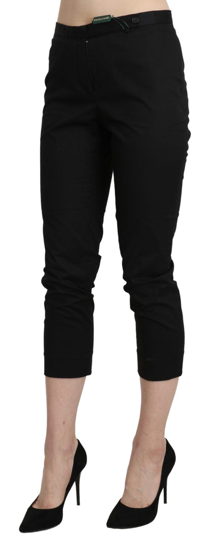 Pantalon-joggings taille haute, coupe skinny et courte, noir, BENCIVENGA