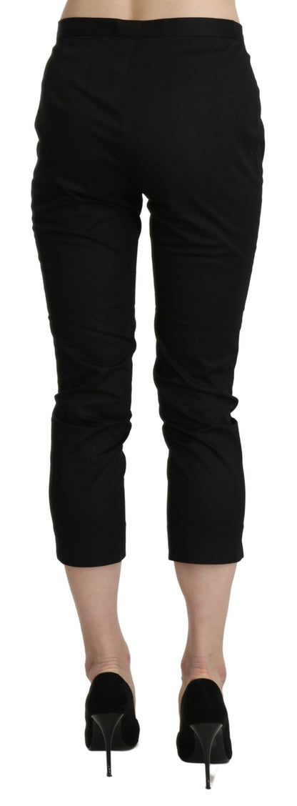 Pantalon-joggings taille haute, coupe skinny et courte, noir, BENCIVENGA