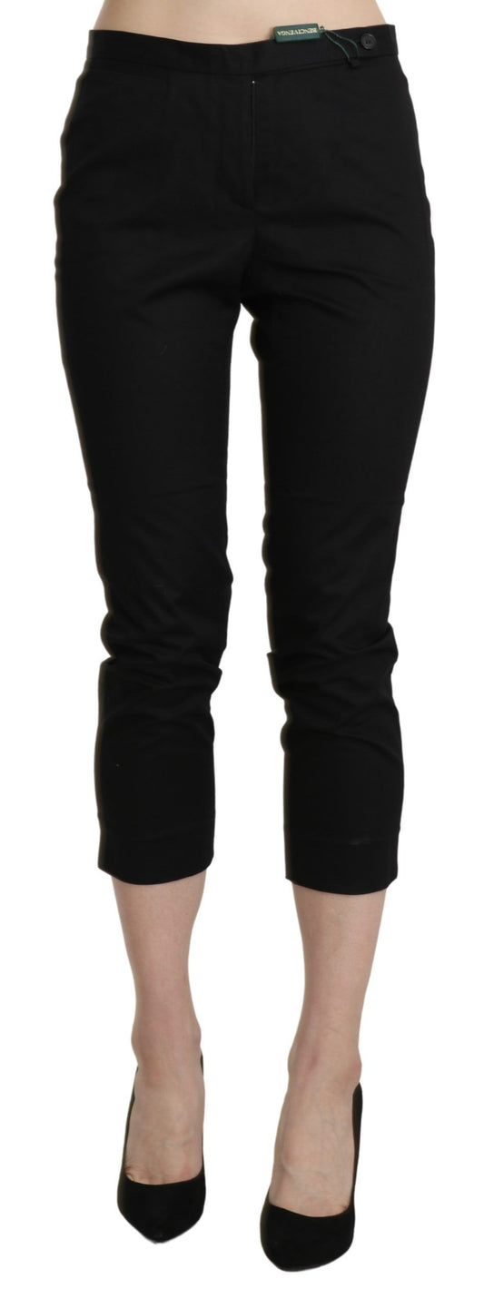 Pantalon-joggings taille haute, coupe skinny et courte, noir, BENCIVENGA