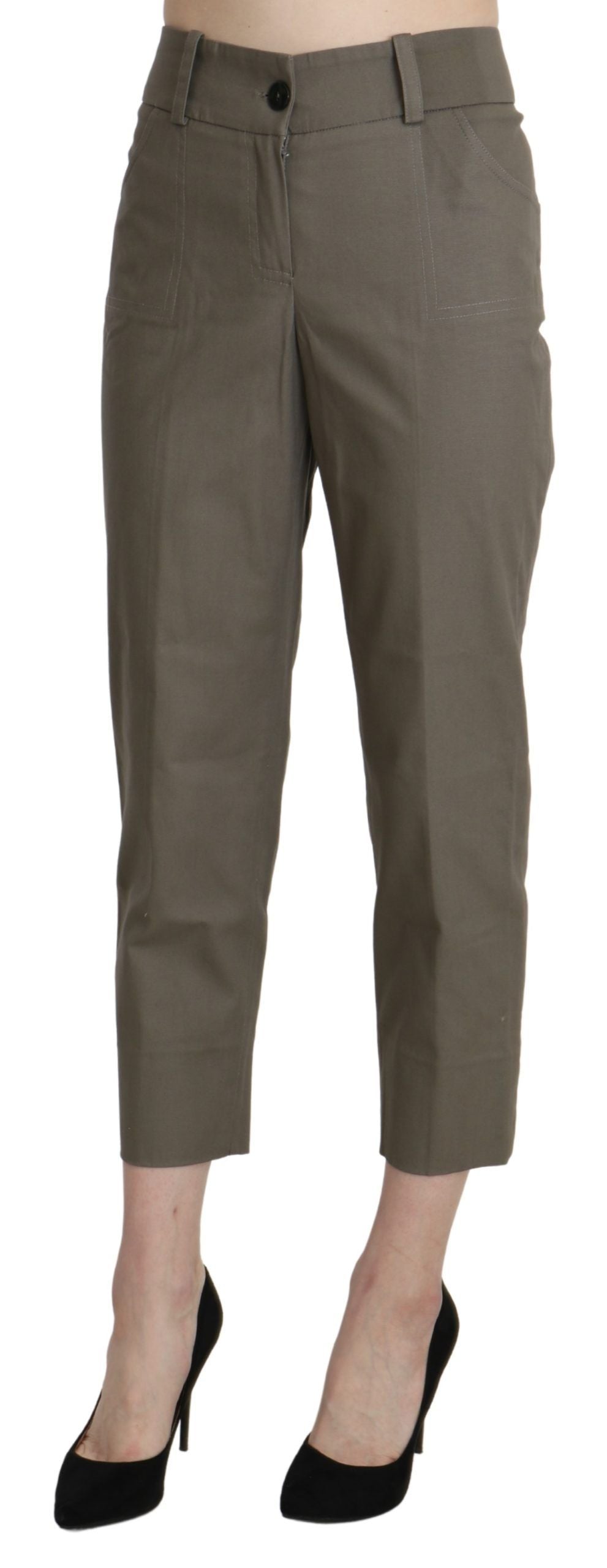 BENCIVENGA Pantalon-joggings taille haute, gris, court.