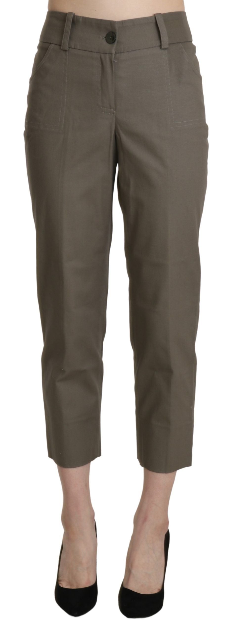 BENCIVENGA Pantalon-joggings taille haute, gris, court.