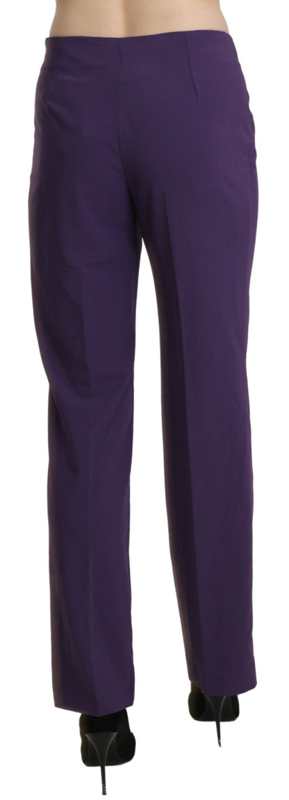 Pantalon-jupette droit taille haute violet de BENCIVENGA