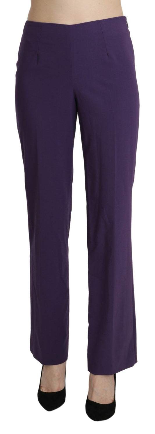 Pantalon-jupette droit taille haute violet de BENCIVENGA