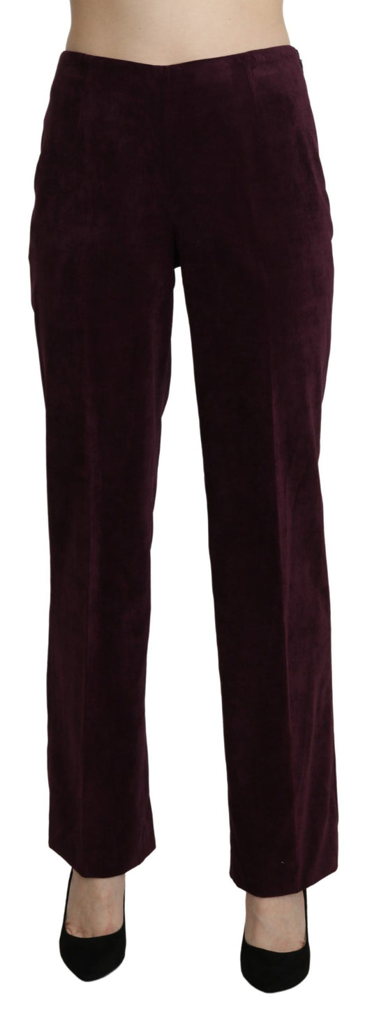 Pantalon droit en daim violet taille haute BENCIVENGA