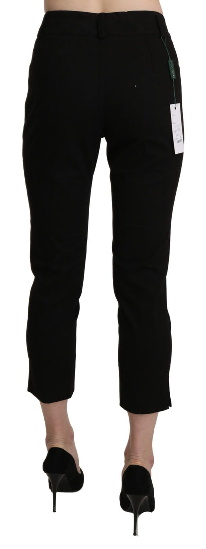 Pantalon-joggings taille haute, coupe skinny et courte, noir, BENCIVENGA
