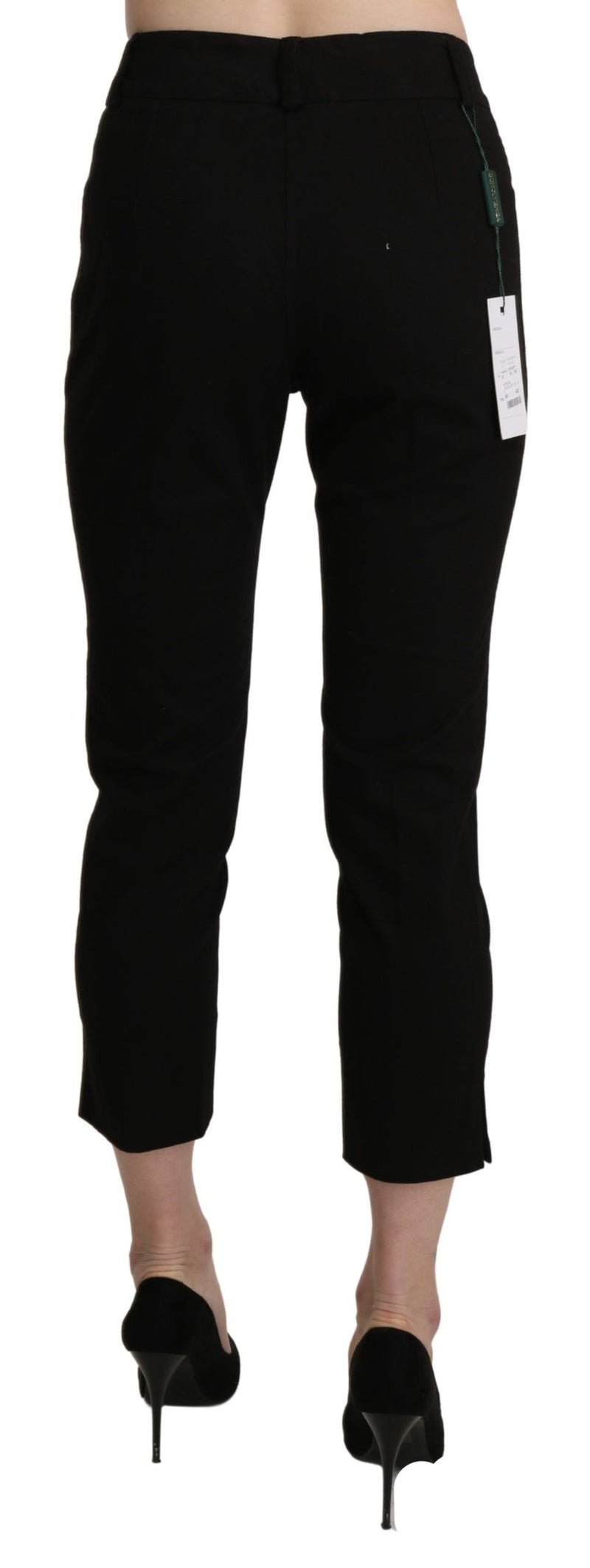 Pantalon-joggings taille haute, coupe skinny et courte, noir, BENCIVENGA