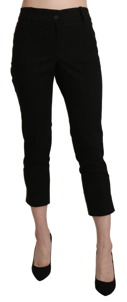 Pantalon-joggings taille haute, coupe skinny et courte, noir, BENCIVENGA