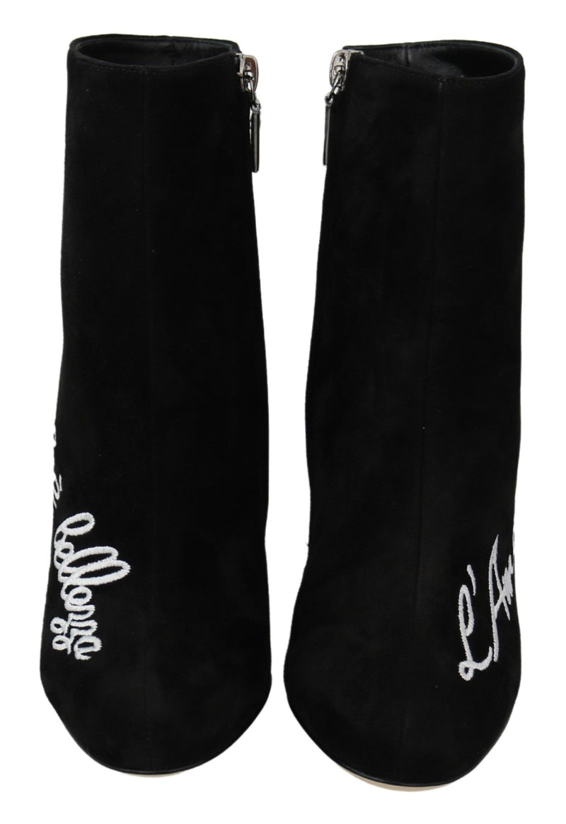 Bottines en daim noir L'Amore E'Bellezza de Dolce &amp; Gabbana