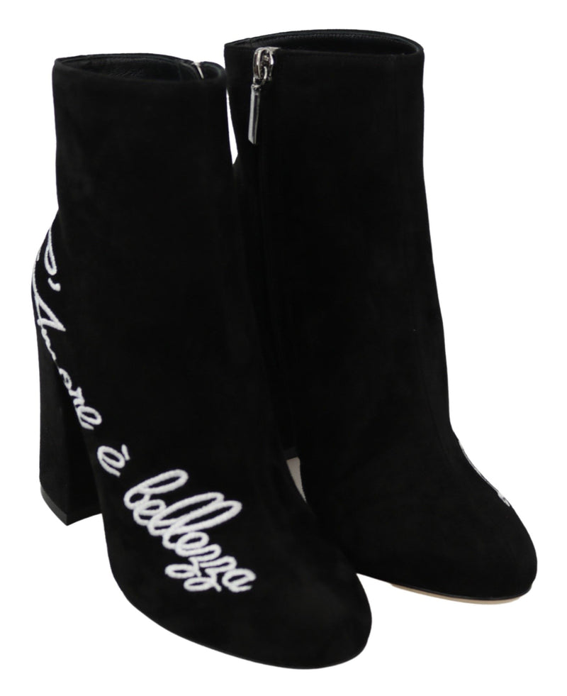 Bottines en daim noir L'Amore E'Bellezza de Dolce &amp; Gabbana