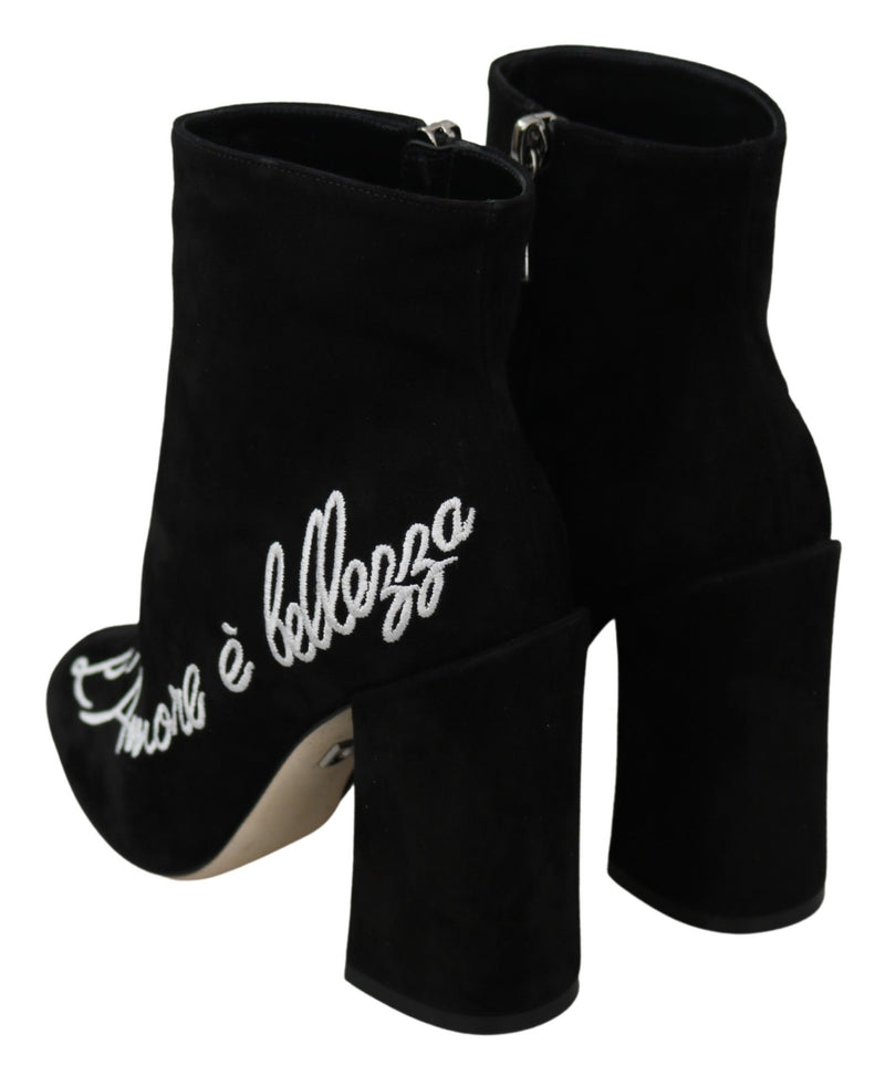 Bottines en daim noir L'Amore E'Bellezza de Dolce &amp; Gabbana