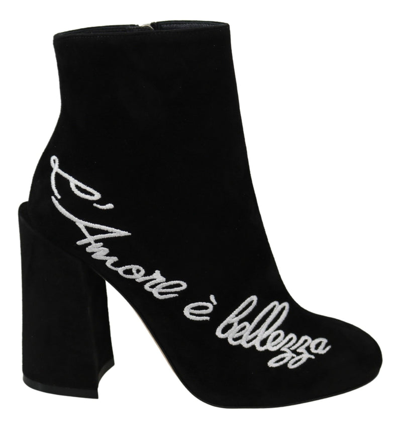 Bottines en daim noir L'Amore E'Bellezza de Dolce &amp; Gabbana