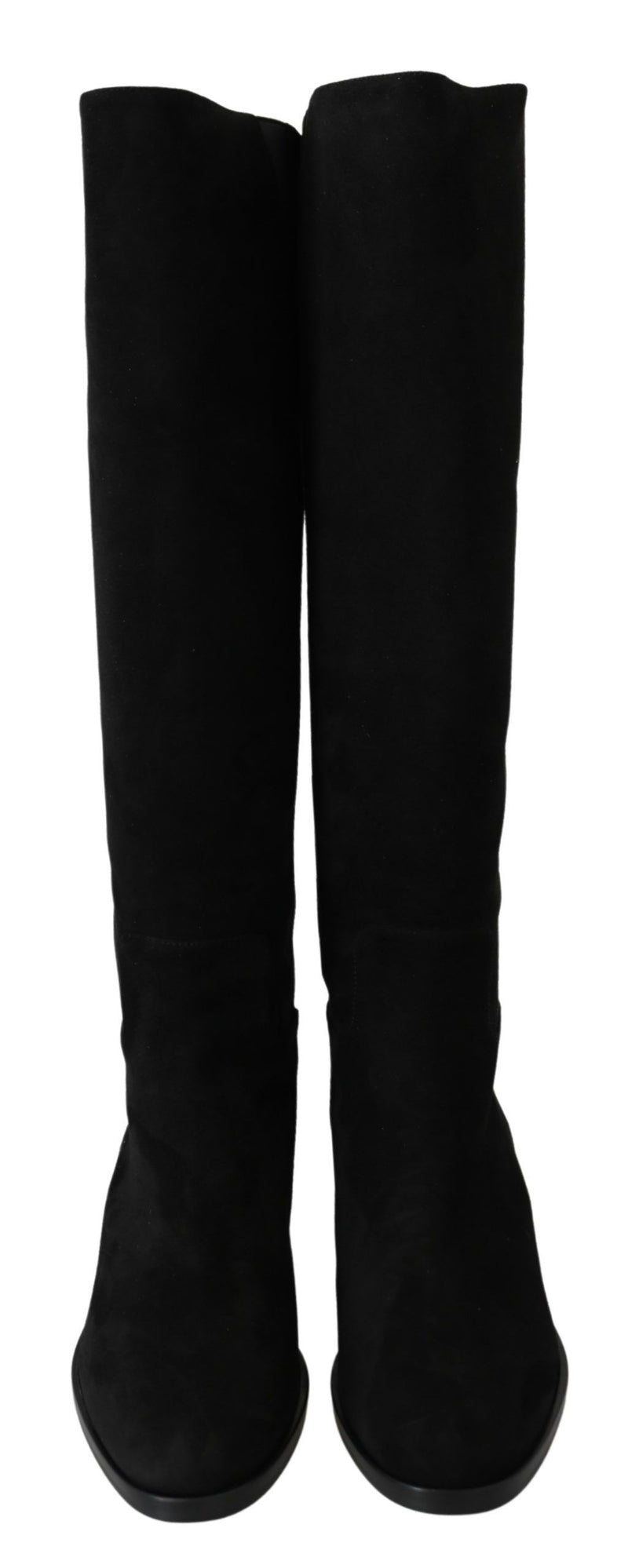 Bottines plates en daim noir montant au genou Dolce &amp; Gabbana