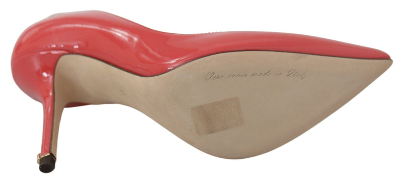 Escarpins en cuir verni rose foncé de Dolce &amp; Gabbana