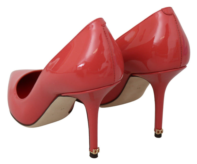 Escarpins en cuir verni rose foncé de Dolce &amp; Gabbana