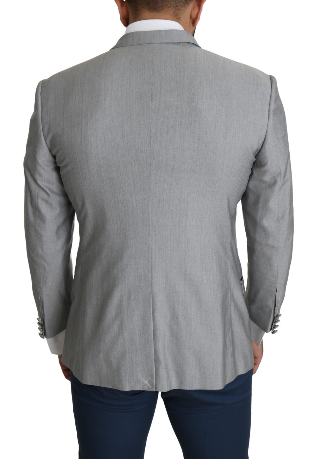 Blazer Dolce &amp; Gabbana gris clair à simple boutonnage SARTORIA