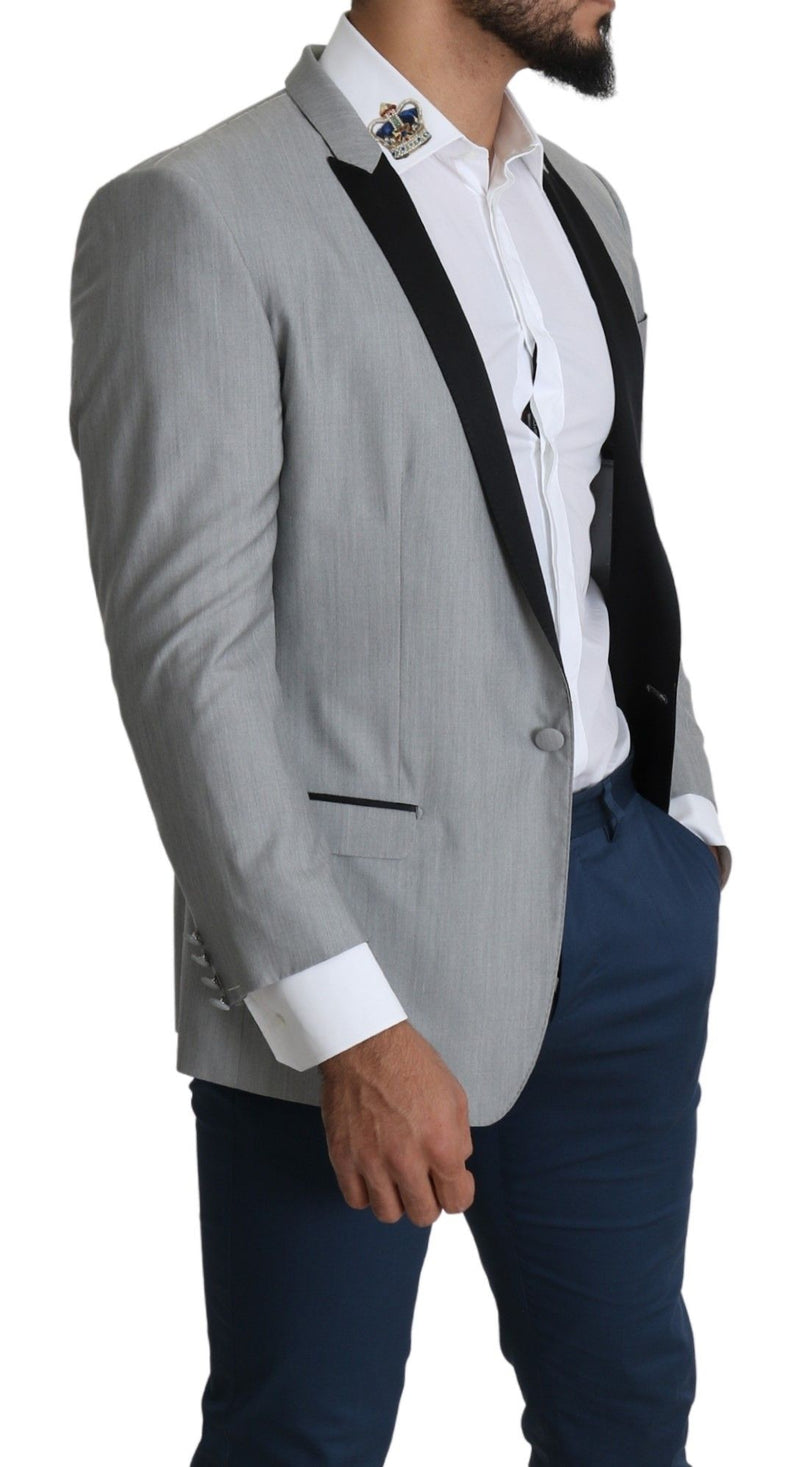 Blazer Dolce &amp; Gabbana gris clair à simple boutonnage SARTORIA