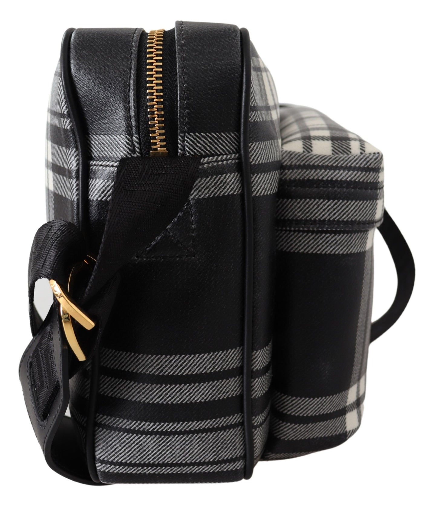 Sac bandoulière élégant en cuir gris Versace