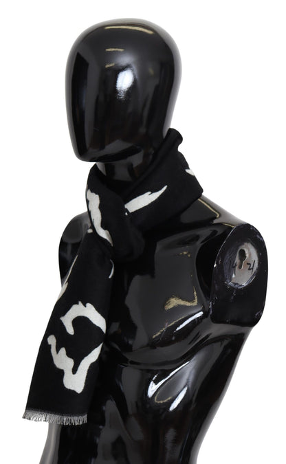 Givenchy Zwart Wit Wollen Unisex Winter Warme Sjaal Omslagdoek