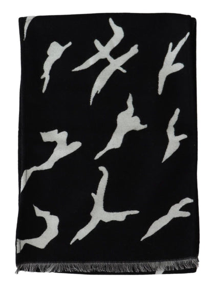 Givenchy Zwart Wit Wollen Unisex Winter Warme Sjaal Omslagdoek
