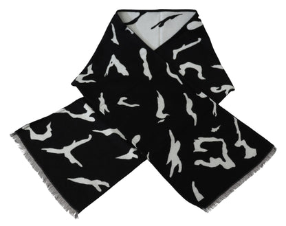 Givenchy Zwart Wit Wollen Unisex Winter Warme Sjaal Omslagdoek