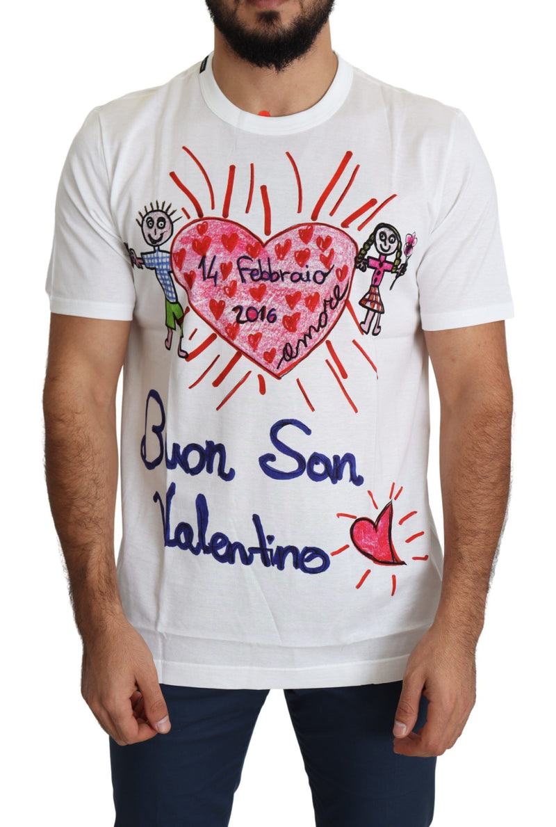 Dolce &amp; Gabbana Wit Sint Valentijn Harten Print Heren T-shirt