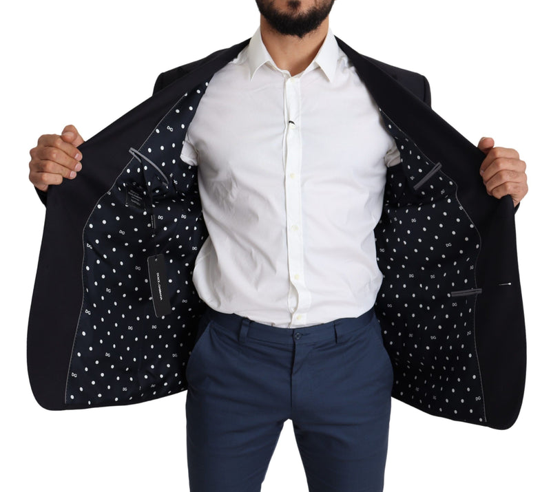 Blazer Dolce &amp; Gabbana NAPOLI en laine noire à simple boutonnage