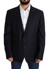 Blazer Dolce &amp; Gabbana NAPOLI en laine noire à simple boutonnage
