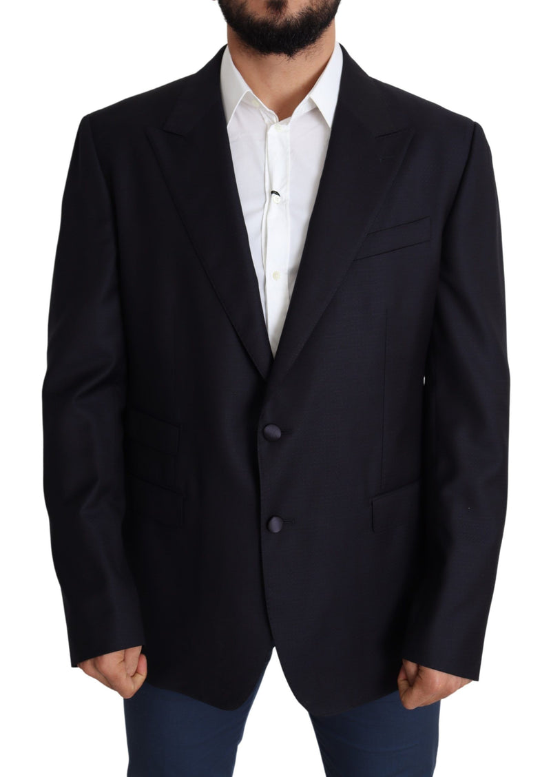 Blazer Dolce &amp; Gabbana NAPOLI en laine noire à simple boutonnage