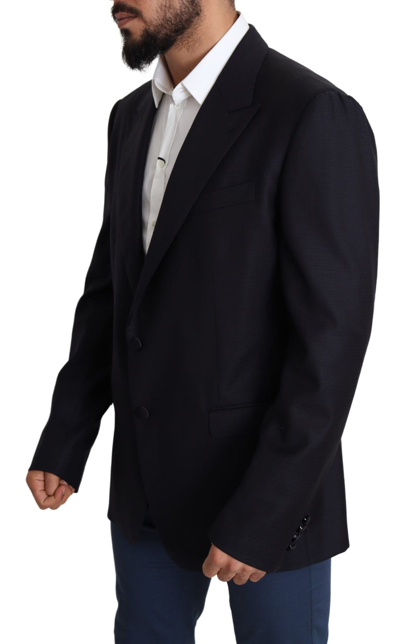 Blazer Dolce &amp; Gabbana NAPOLI en laine noire à simple boutonnage