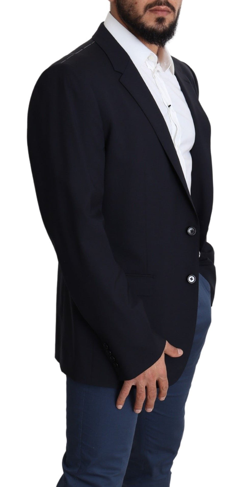Manteau homme Dolce &amp; Gabbana en laine stretch noire, blazer MARTINI