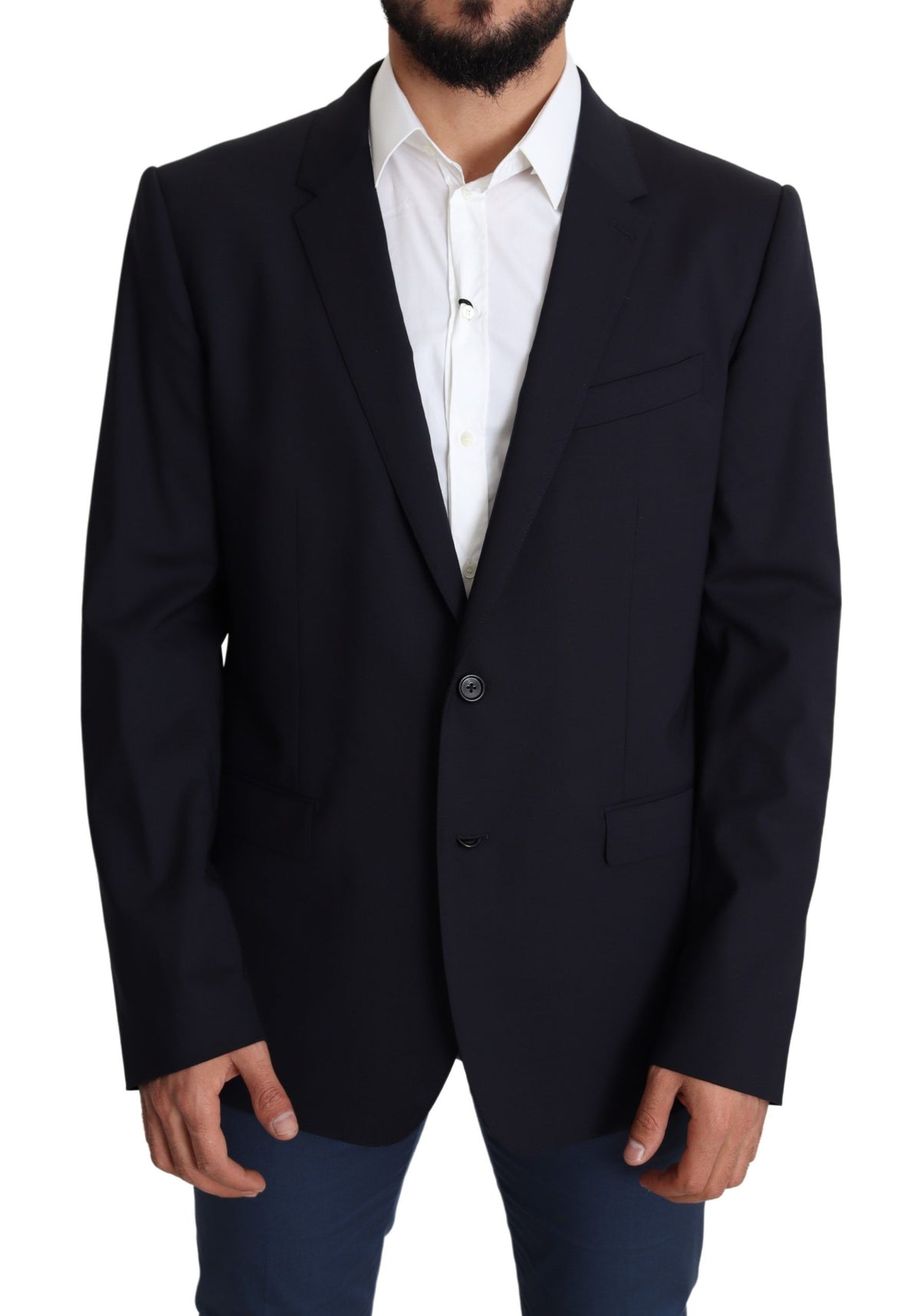 Manteau homme Dolce &amp; Gabbana en laine stretch noire, blazer MARTINI