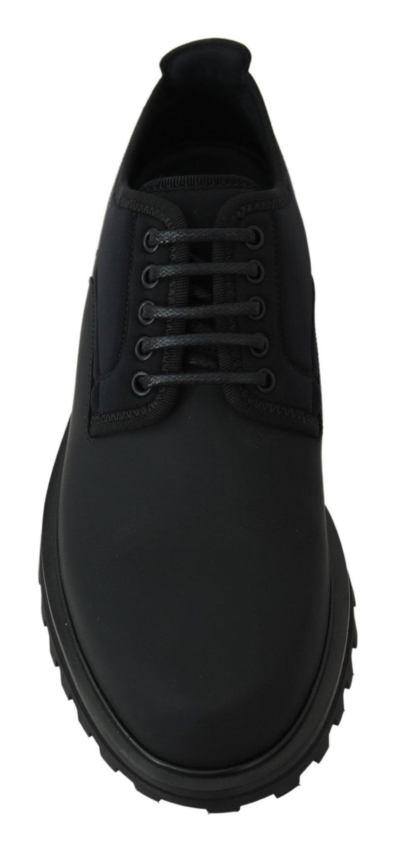 Chaussures Dolce &amp; Gabbana Vulcano Derby en cuir de veau épais caoutchouté noir