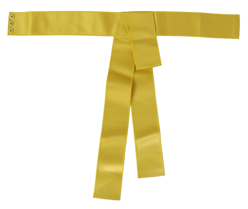 Ceinture en soie jaune Dolce &amp; Gabbana à large bouton-pression