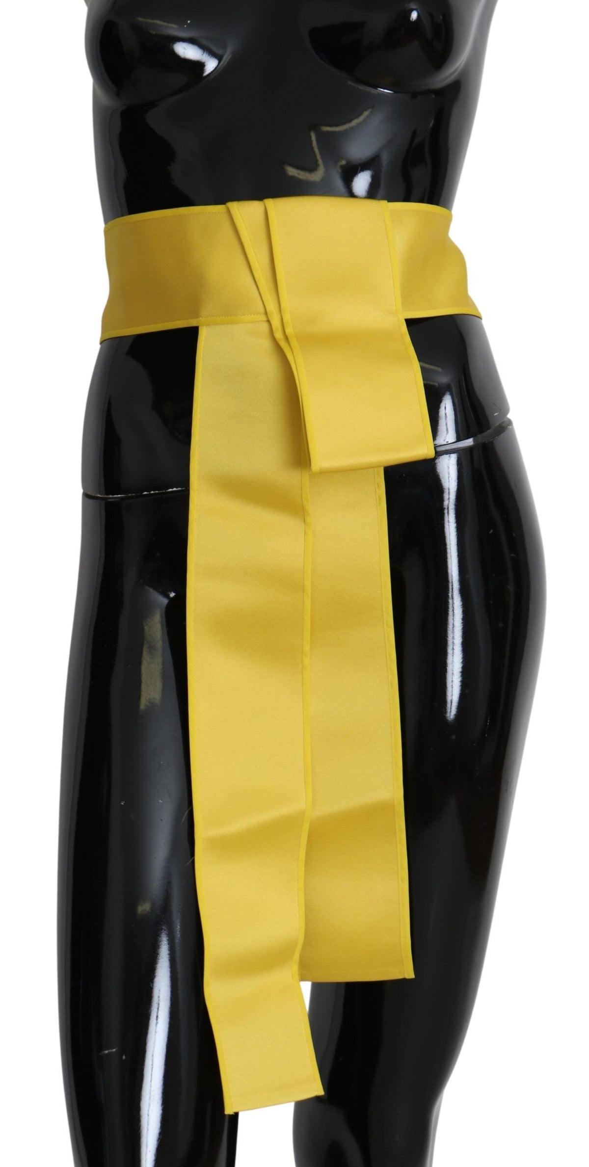 Ceinture en soie jaune Dolce &amp; Gabbana à large bouton-pression