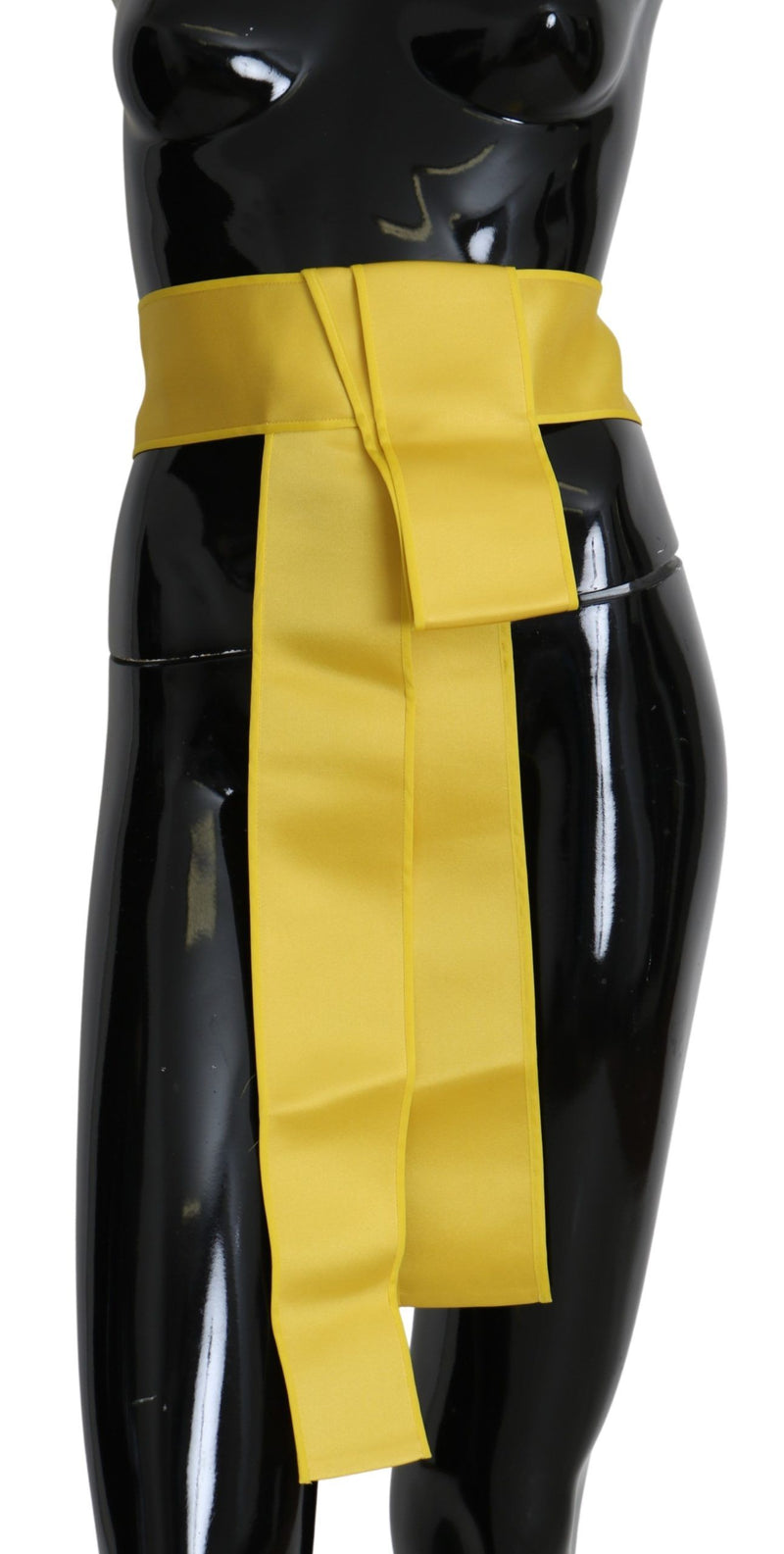 Ceinture en soie jaune Dolce &amp; Gabbana à large bouton-pression