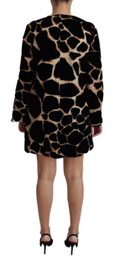 Robe courte Dolce &amp; Gabbana noire à imprimé girafe
