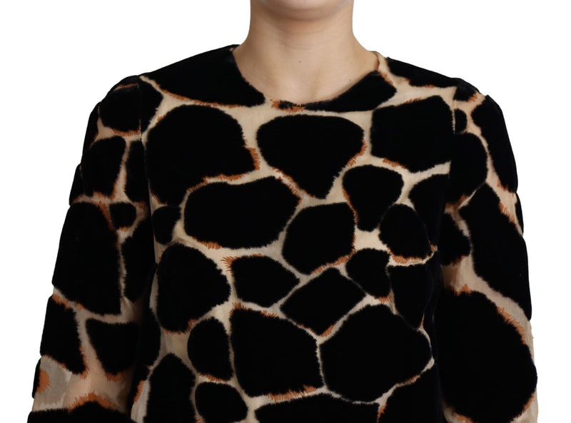 Robe courte Dolce &amp; Gabbana noire à imprimé girafe