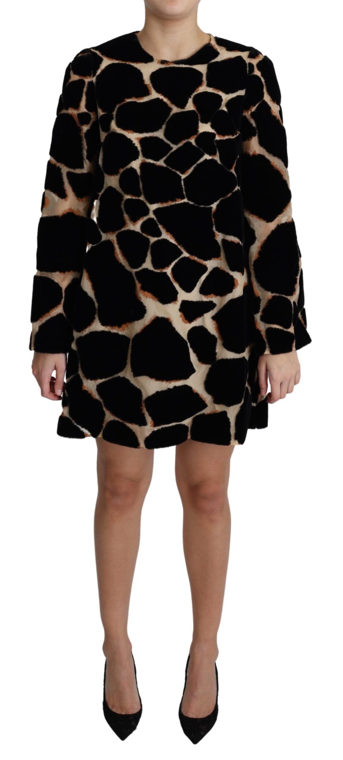 Robe courte Dolce &amp; Gabbana noire à imprimé girafe