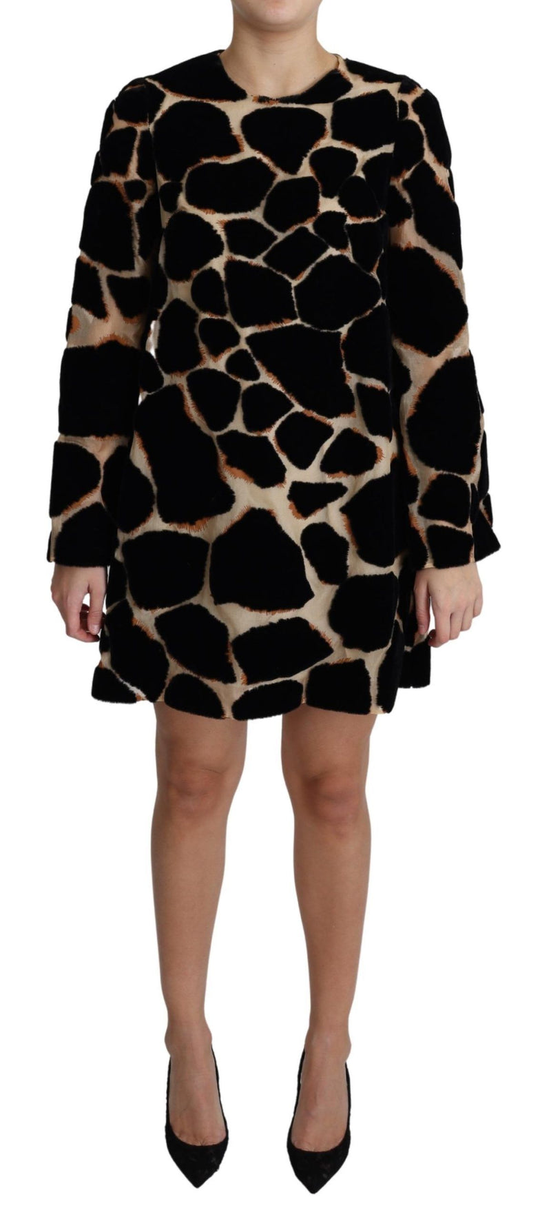 Robe courte Dolce &amp; Gabbana noire à imprimé girafe