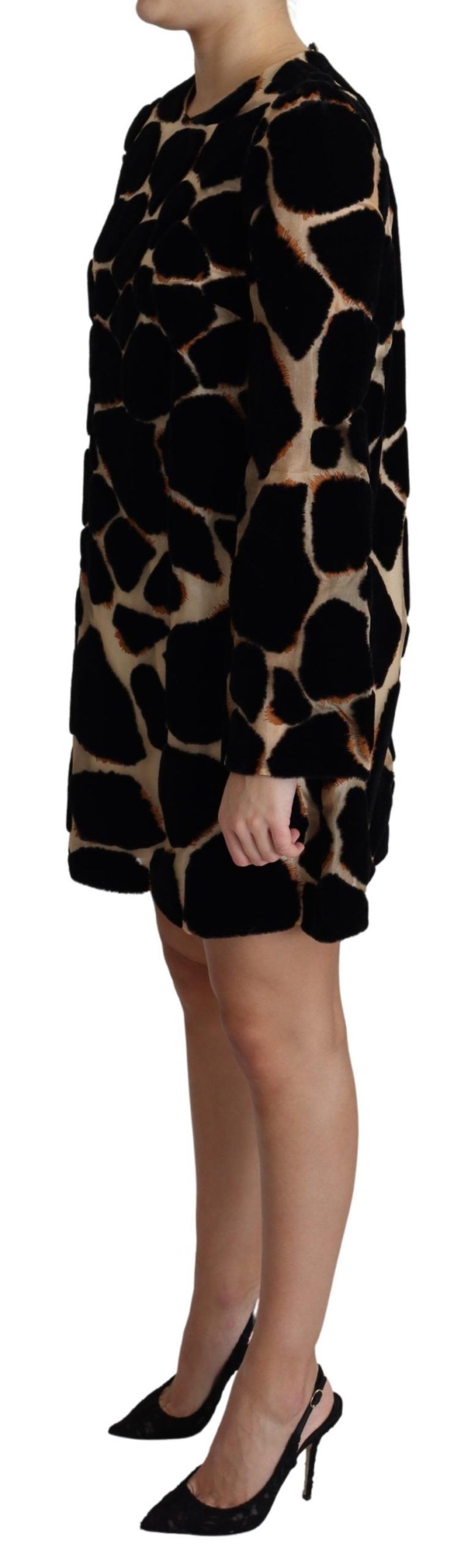 Robe courte Dolce &amp; Gabbana noire à imprimé girafe