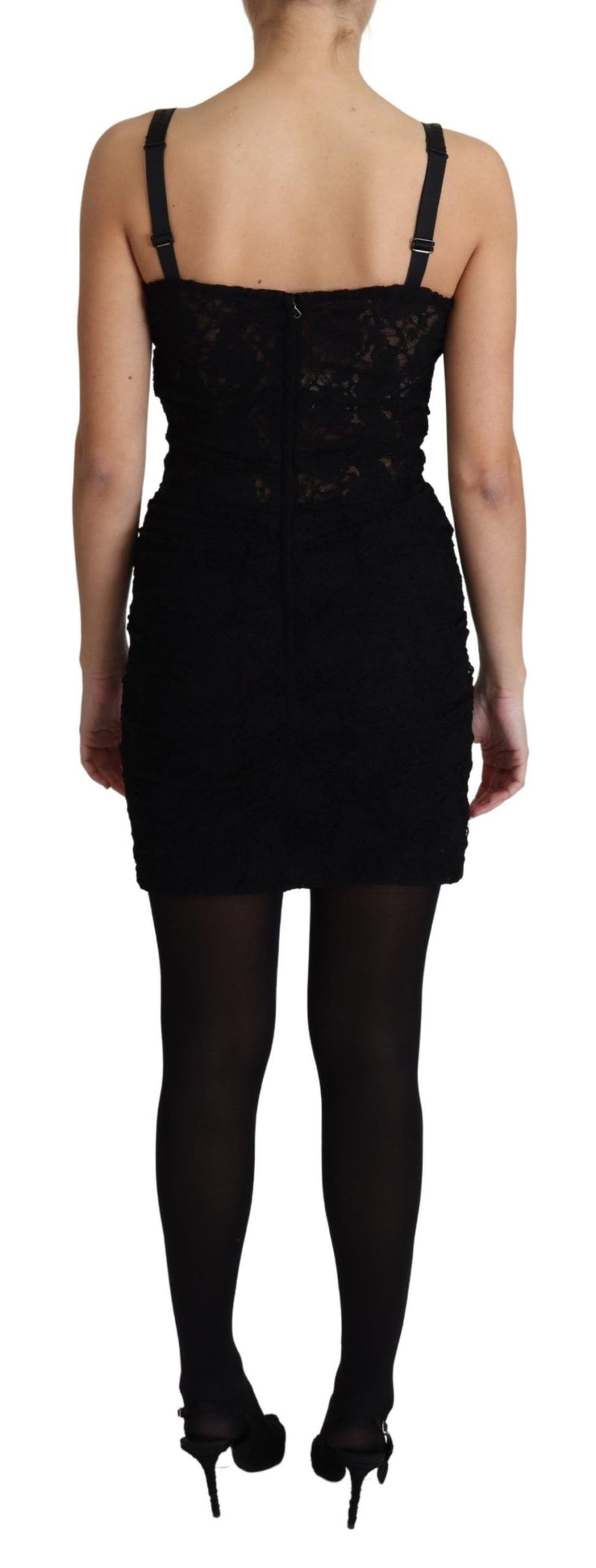 Robe bustier mini Dolce &amp; Gabbana noire à lacets et imprimé floral