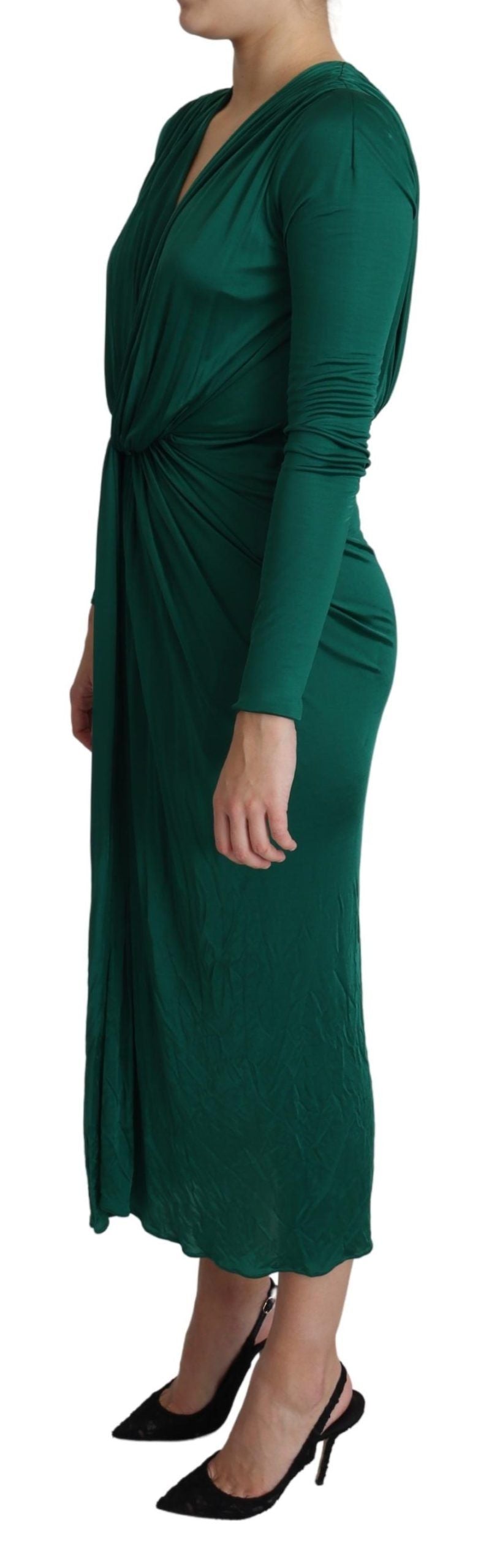 Robe midi cintrée verte Dolce &amp; Gabbana en viscose