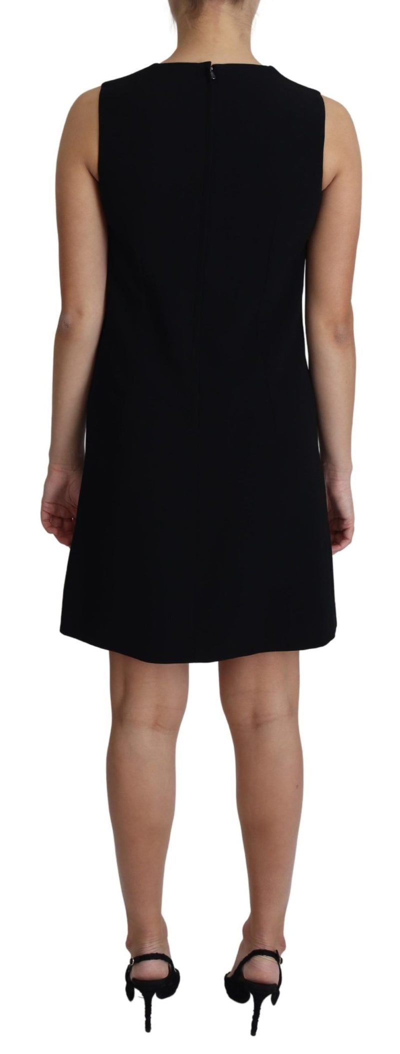 Robe courte trapèze Dolce &amp; Gabbana en viscose stretch noire