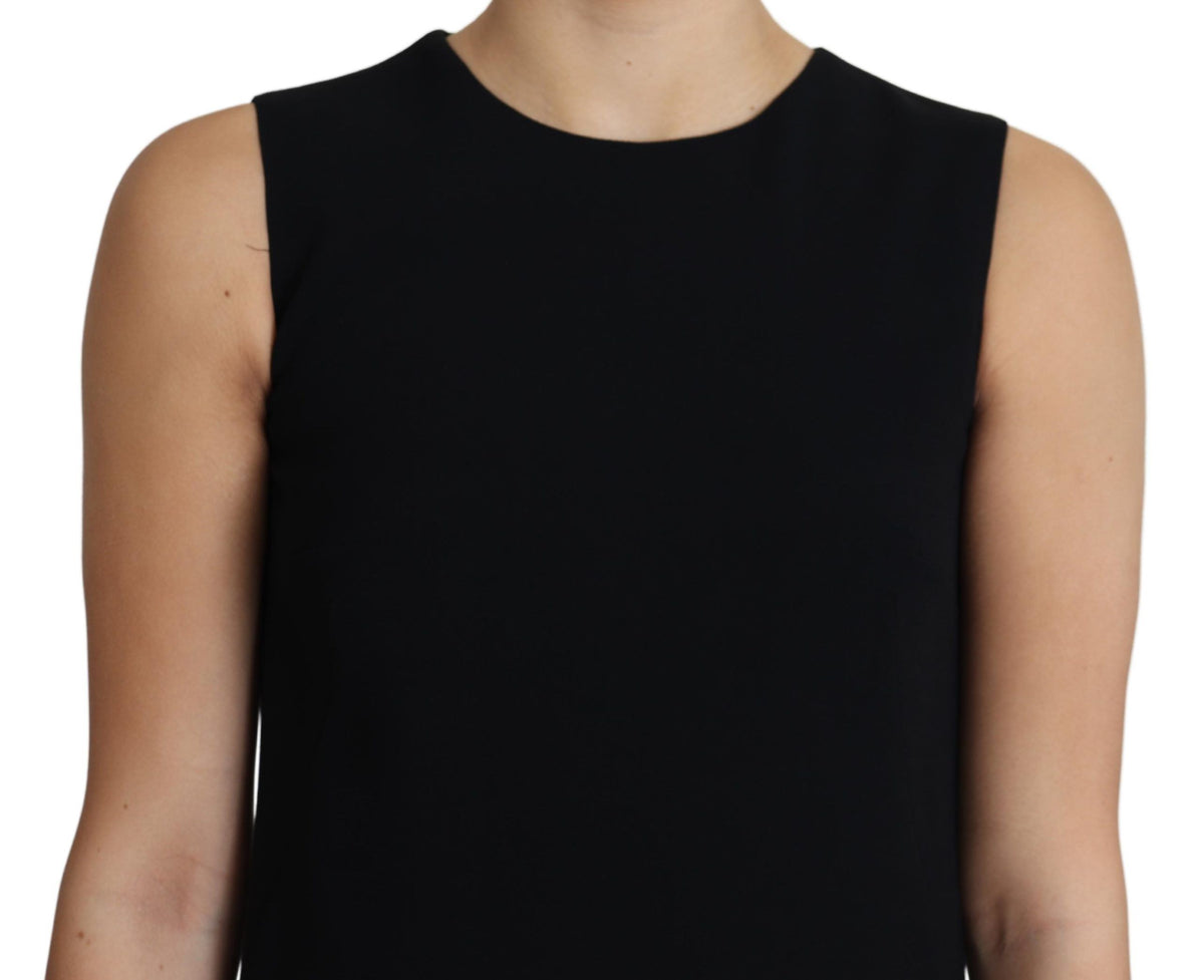 Robe courte trapèze Dolce &amp; Gabbana en viscose stretch noire