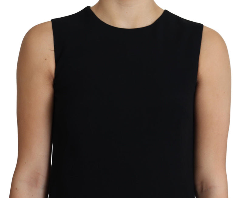Robe courte trapèze Dolce &amp; Gabbana en viscose stretch noire