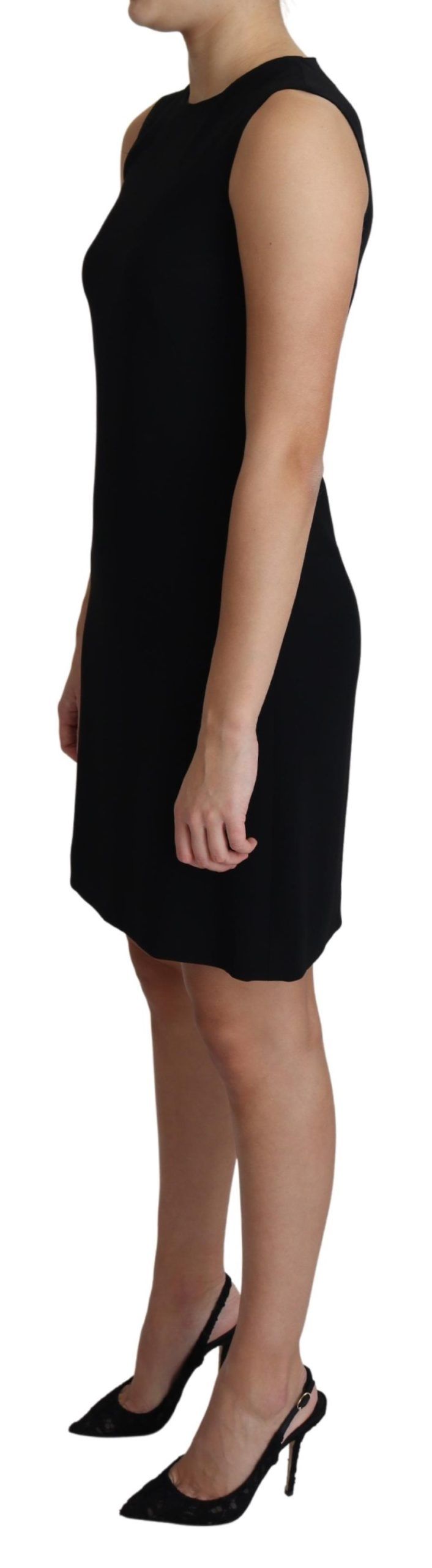 Robe courte trapèze Dolce &amp; Gabbana en viscose stretch noire