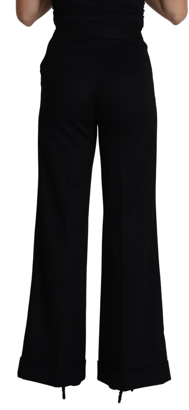 Pantalon large en cachemire noir Dolce &amp; Gabbana pour femme